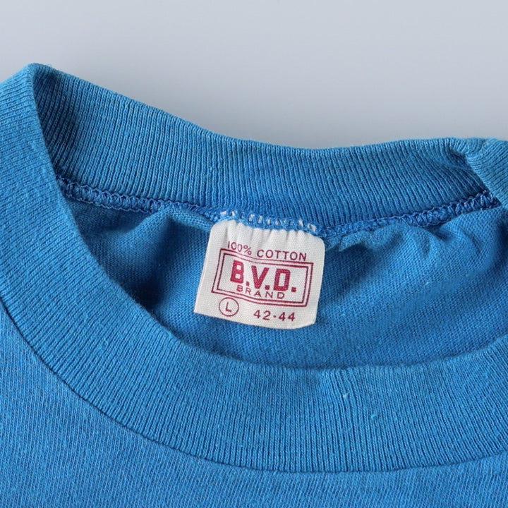 90'S BVD Print T-Shirt, Men's Size L (approx.), Vintage cotton blue type Vintage Second Hand