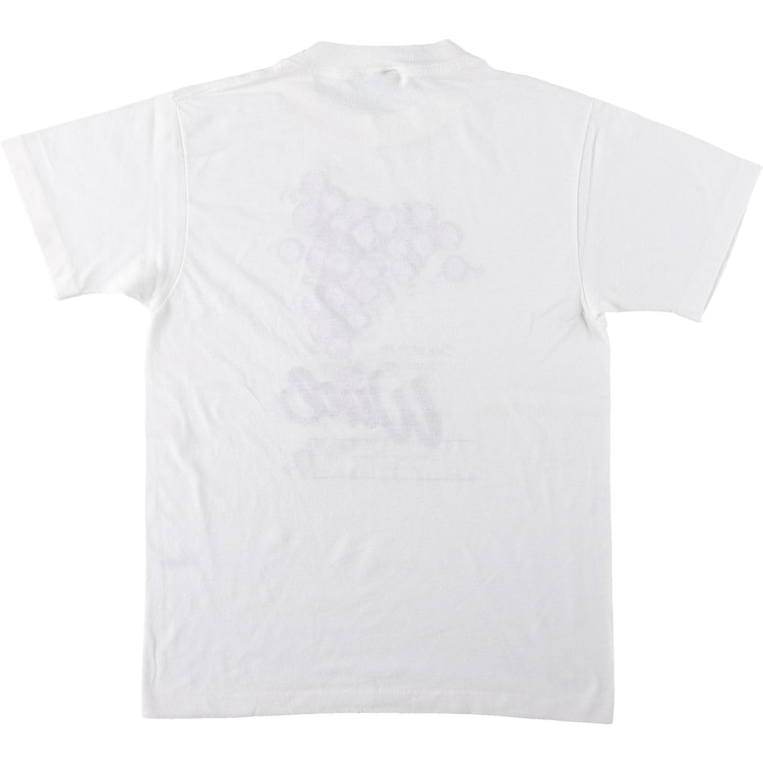 90'S printed T-shirt, men's size S equivalent, vintage. unclear white type Vintage Second Hand