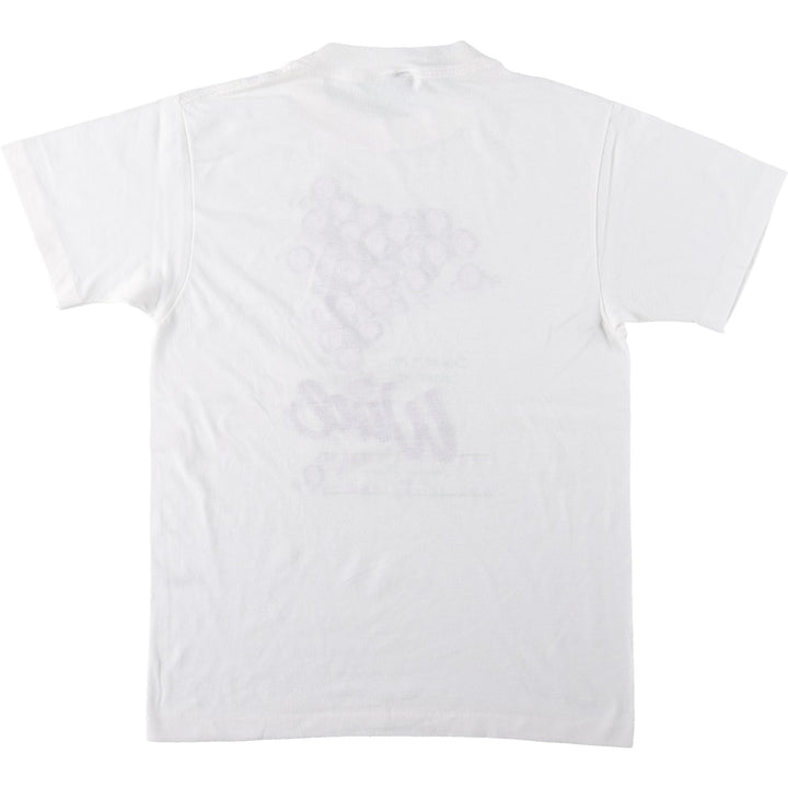 90'S printed T-shirt, men's size S equivalent, vintage. unclear white type Vintage Second Hand