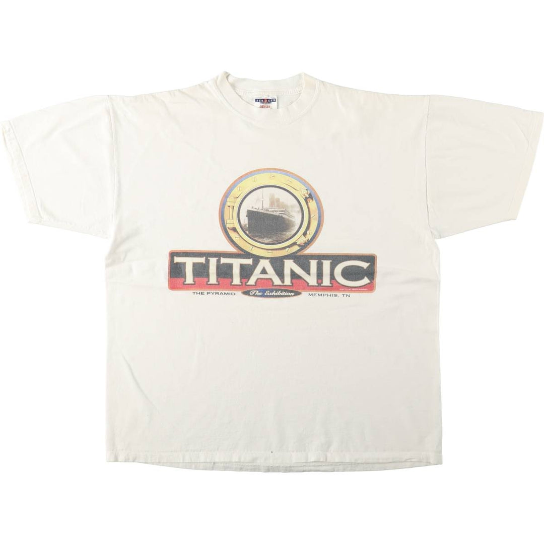 90'S Jerzees Titanic Souvenir T-Shirt, Made in USA, Men's Size L (approx.), Vintage cotton white type Vintage Second Hand
