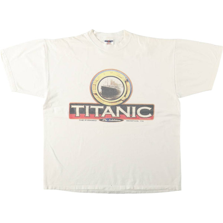 90'S Jerzees Titanic Souvenir T-Shirt, Made in USA, Men's Size L (approx.), Vintage cotton white type Vintage Second Hand