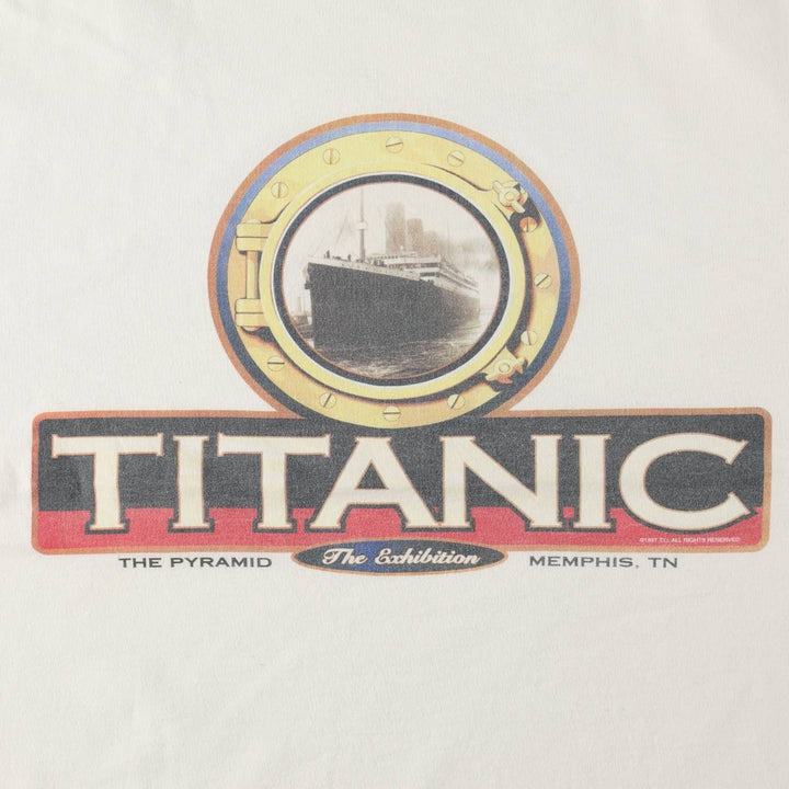 90'S Jerzees Titanic Souvenir T-Shirt, Made in USA, Men's Size L (approx.), Vintage cotton white type Vintage Second Hand