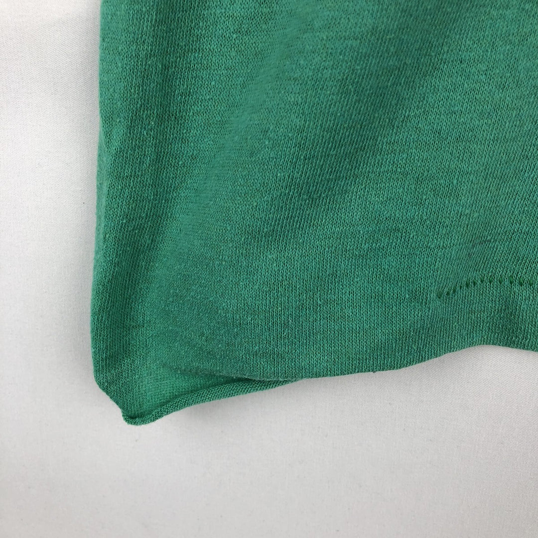 70s-80'S Sportswear Fish Print Advertising T-Shirt, Made in USA, Men's Size L (approx.), Vintage polyester green type Vintage Second Hand