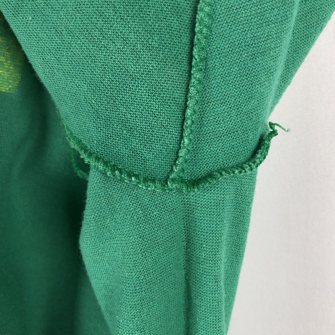 70s-80'S Sportswear Fish Print Advertising T-Shirt, Made in USA, Men's Size L (approx.), Vintage polyester green type Vintage Second Hand