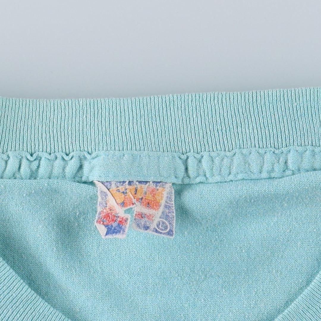 90'S SUN print T-shirt, men's size L equivalent, vintage. cotton Blue type light blue Vintage Second Hand