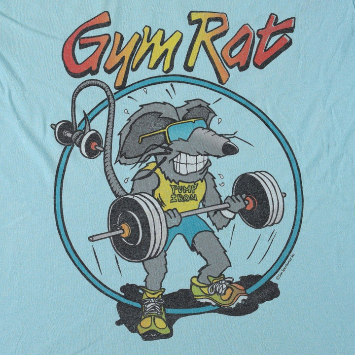 90'S SUN print T-shirt, men's size L equivalent, vintage. cotton Blue type light blue Vintage Second Hand