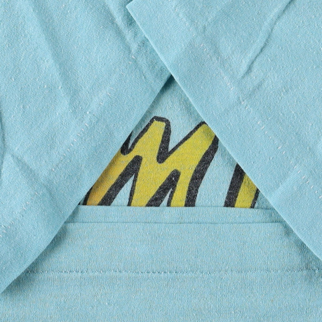 90'S SUN print T-shirt, men's size L equivalent, vintage. cotton Blue type light blue Vintage Second Hand