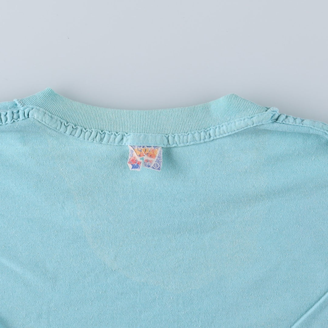 90'S SUN print T-shirt, men's size L equivalent, vintage. cotton Blue type light blue Vintage Second Hand
