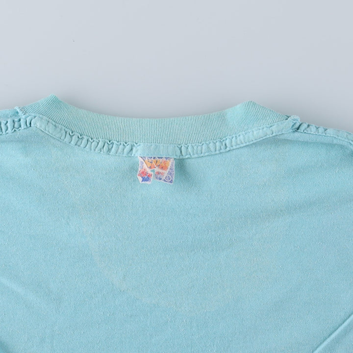 90'S SUN print T-shirt, men's size L equivalent, vintage. cotton Blue type light blue Vintage Second Hand