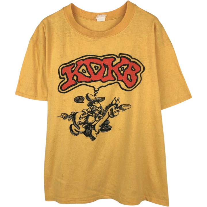 70s-80'S KDKB Radio Station Advertising T-Shirt, Men's Size M (Equivalent), Vintage unclear yellow type Vintage Second Hand