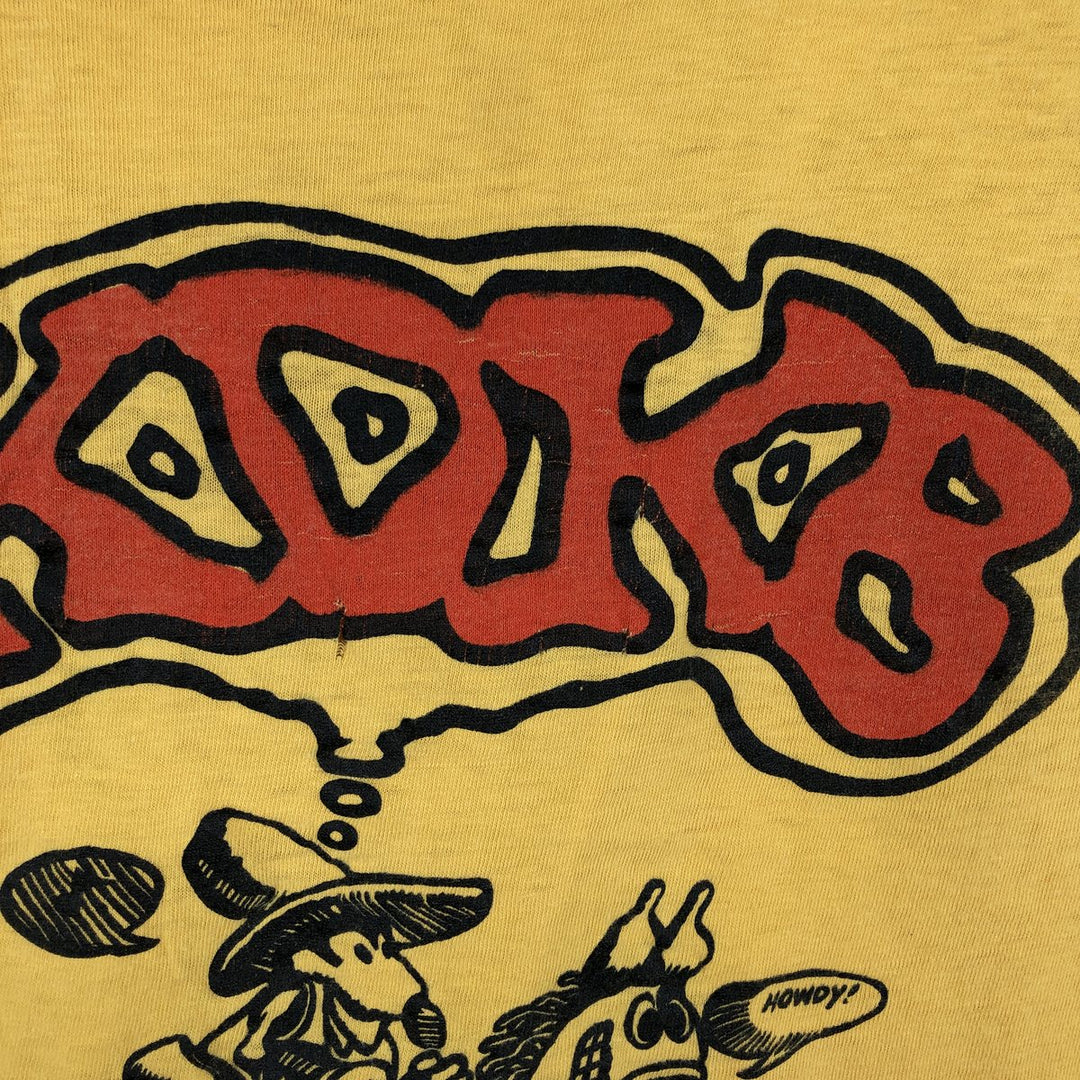 70s-80'S KDKB Radio Station Advertising T-Shirt, Men's Size M (Equivalent), Vintage unclear yellow type Vintage Second Hand
