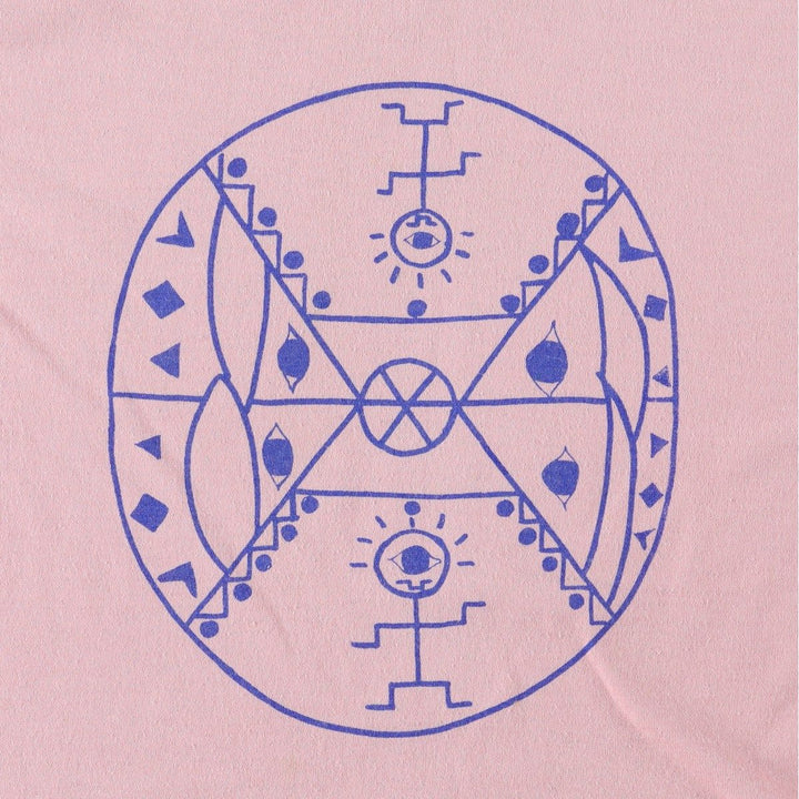 80'S STEDMAN Super 50 Print T-Shirt, Made in USA, Men's Size L (Equivalent), Vintage cotton pink type Vintage Second Hand