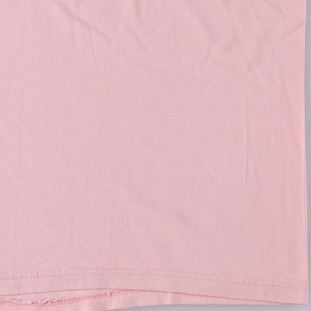 80'S STEDMAN Super 50 Print T-Shirt, Made in USA, Men's Size L (Equivalent), Vintage cotton pink type Vintage Second Hand