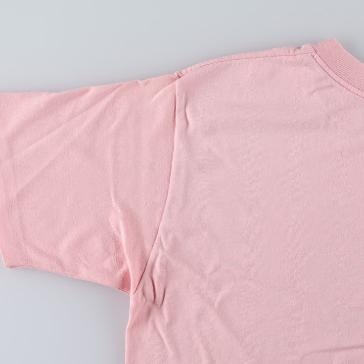 80'S STEDMAN Super 50 Print T-Shirt, Made in USA, Men's Size L (Equivalent), Vintage cotton pink type Vintage Second Hand