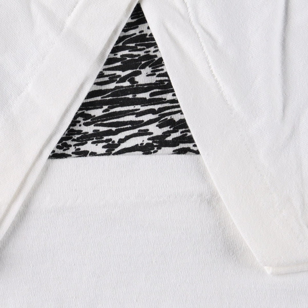 90'S PITCH-IN Art T-Shirt, Made in USA, Men's Size L (Equivalent), Vintage cotton white type Vintage Second Hand