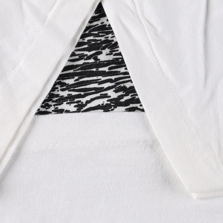 90'S PITCH-IN Art T-Shirt, Made in USA, Men's Size L (Equivalent), Vintage cotton white type Vintage Second Hand