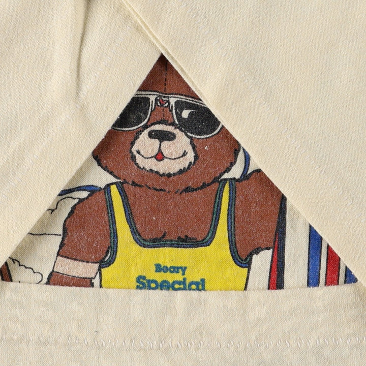 80'S Tee Jays HEF-T Animal Pattern Advertising T-Shirt, Made in USA, Men's XL equivalent, Vintage cotton unbleached Vintage Second Hand