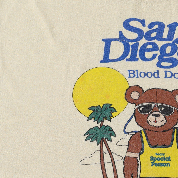 80'S Tee Jays HEF-T Animal Pattern Advertising T-Shirt, Made in USA, Men's XL equivalent, Vintage cotton unbleached Vintage Second Hand