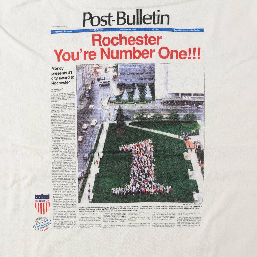 90'S Hanes BEEFY-T Photo T-Shirt, Made in USA, Men's XL equivalent, Vintage cotton white type Vintage Second Hand
