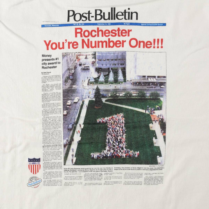 90'S Hanes BEEFY-T Photo T-Shirt, Made in USA, Men's XL equivalent, Vintage cotton white type Vintage Second Hand