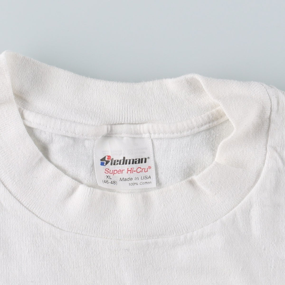 90'S Stedman Super HI CRU Advertising T-Shirt, Made in USA, Men's XL equivalent, Vintage cotton white type Vintage Second Hand