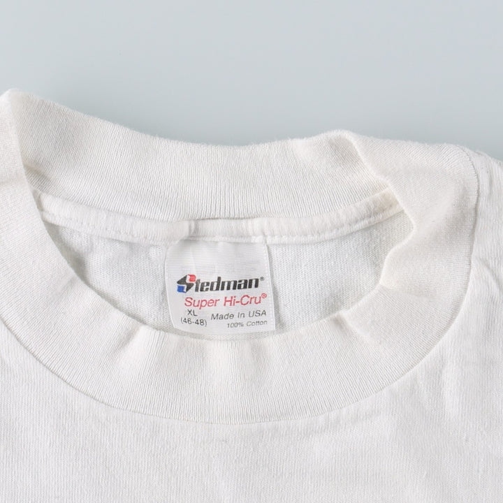 90'S Stedman Super HI CRU Advertising T-Shirt, Made in USA, Men's XL equivalent, Vintage cotton white type Vintage Second Hand