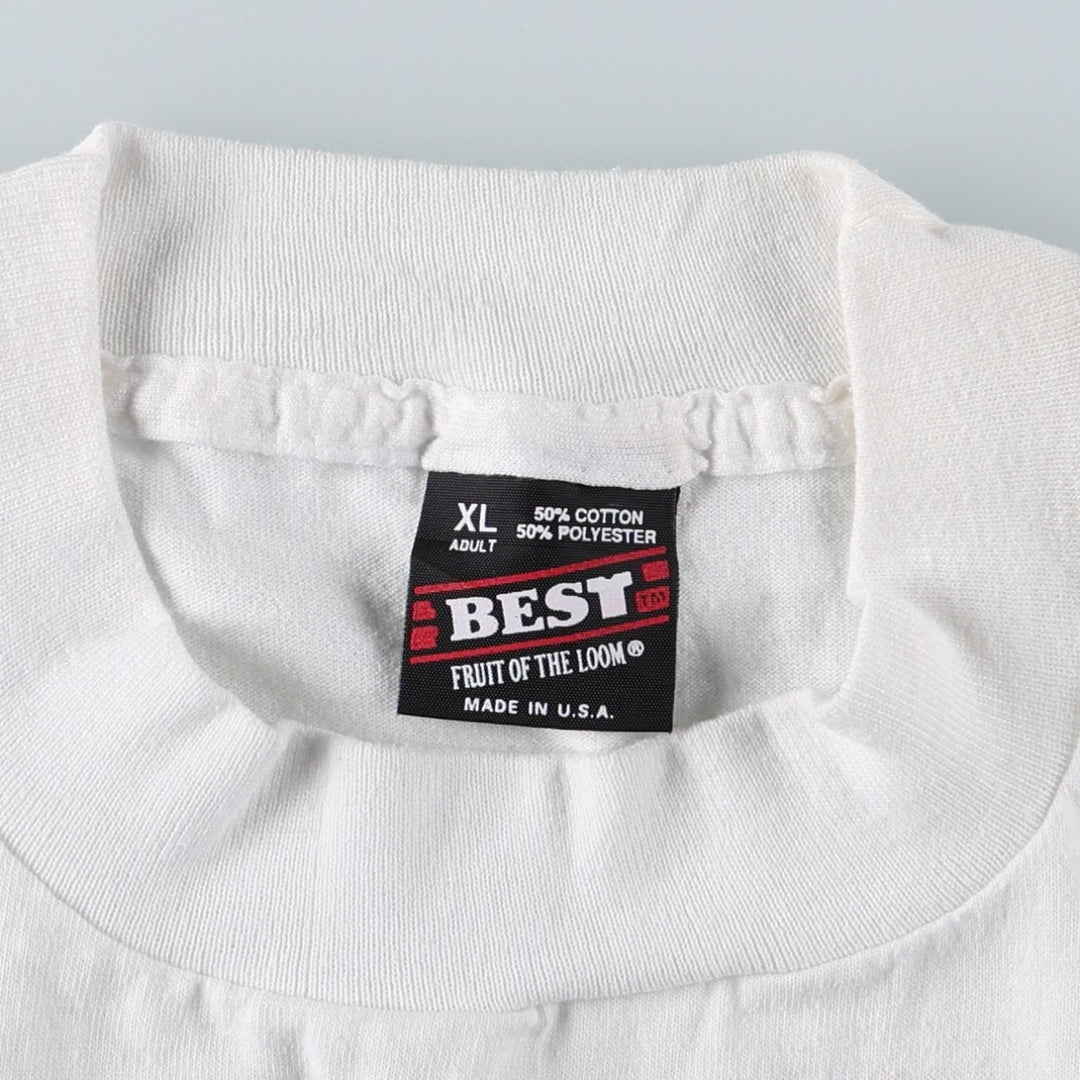 90'S Fruit of the Loom Best Printed T-shirt, Made in USA, Men's XL, Vintage cotton black type Vintage Second Hand