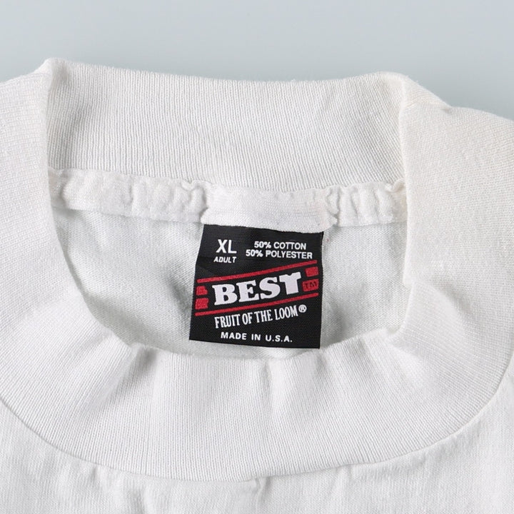 90'S Fruit of the Loom Best Printed T-shirt, Made in USA, Men's XL, Vintage cotton black type Vintage Second Hand
