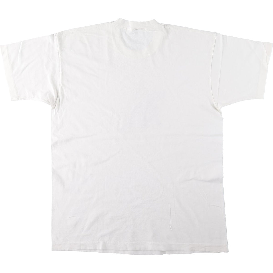 90'S Fruit of the Loom print T-shirt, Made in USA, Men's XL cotton white type Vintage Second Hand