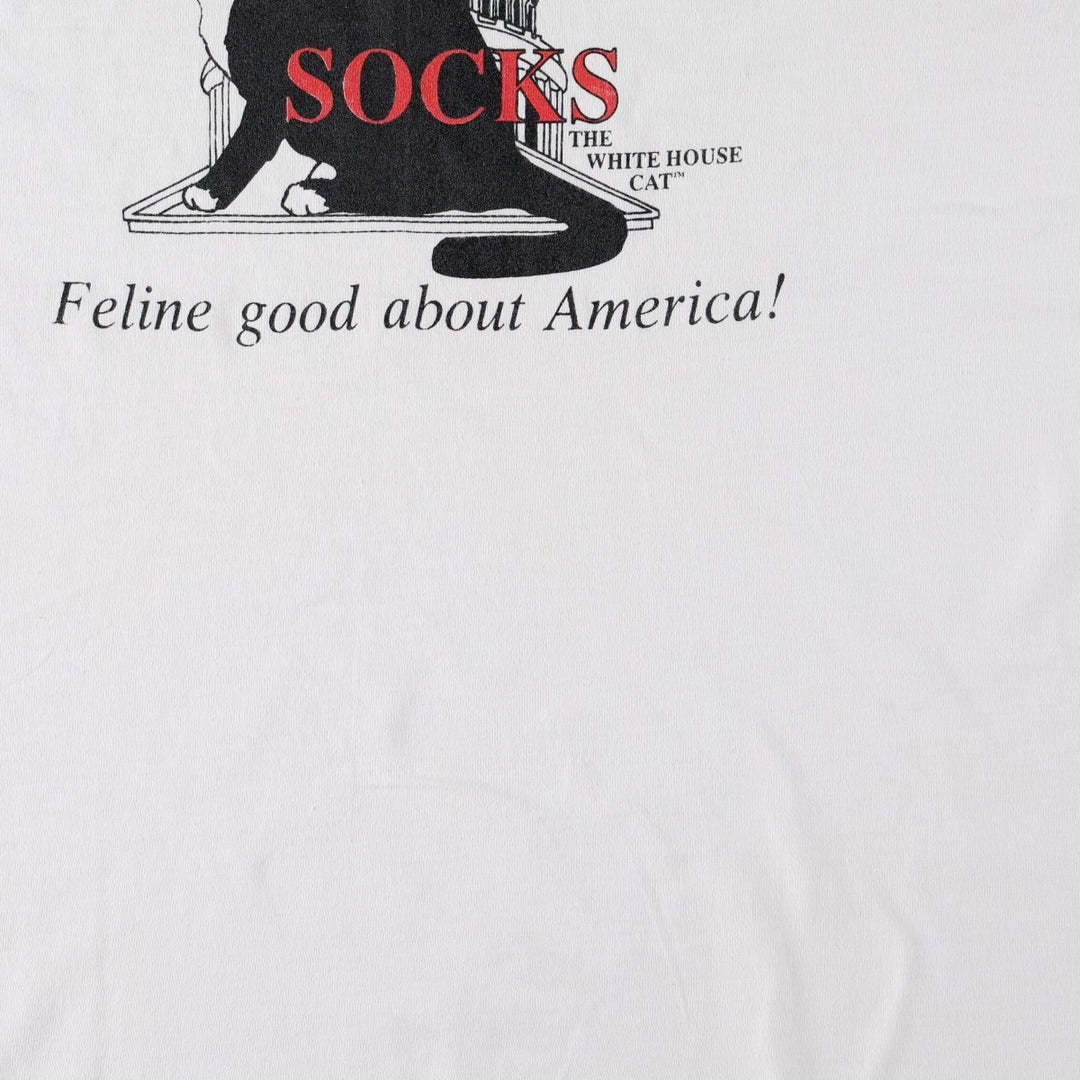 90'S Fruit of the Loom print T-shirt, Made in USA, Men's XL cotton white type Vintage Second Hand