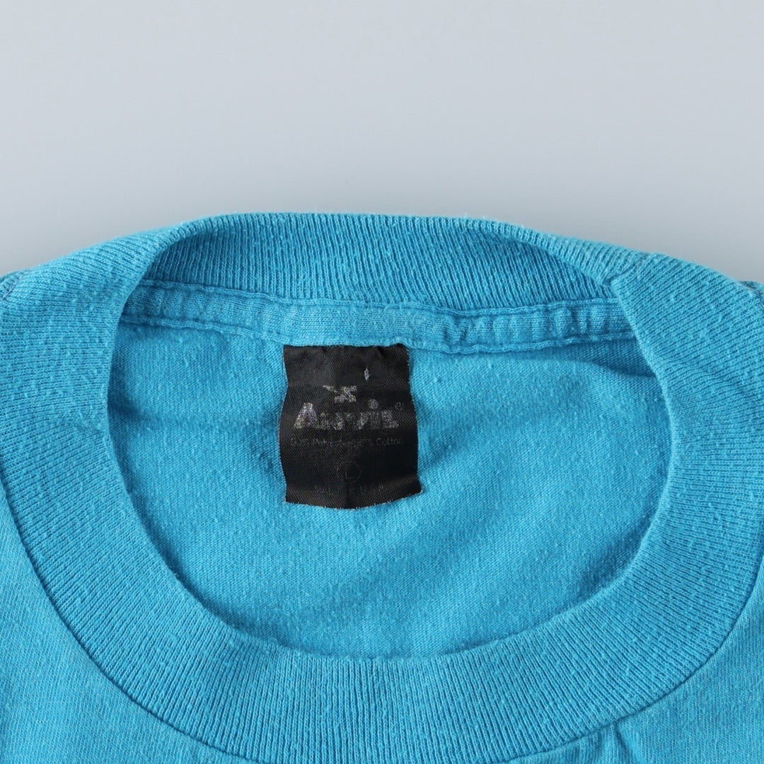 70s-80'S Anvil Print T-Shirt, Made in USA, Men's Size M (Equivalent), Vintage cotton Blue type light blue Vintage Second Hand