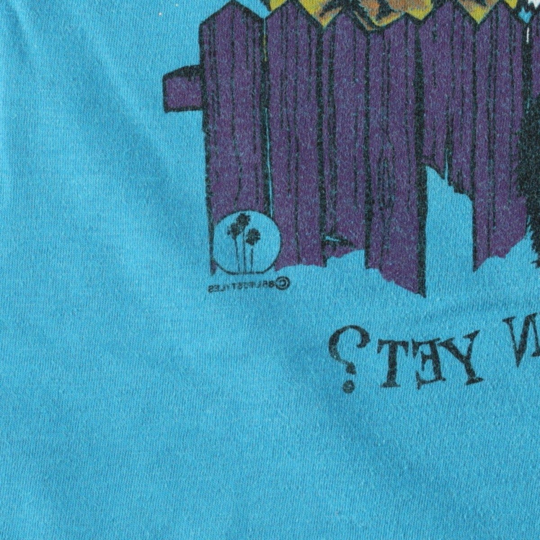 70s-80'S Anvil Print T-Shirt, Made in USA, Men's Size M (Equivalent), Vintage cotton Blue type light blue Vintage Second Hand
