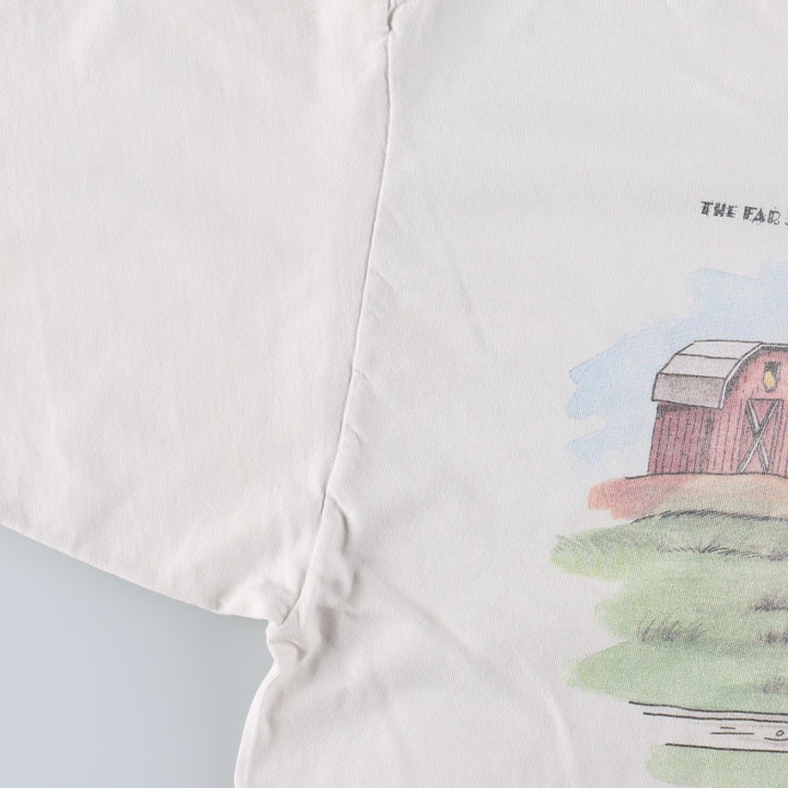 80'S THE FAR SIDE Gary Larson Art T-shirt, Made in USA, Men's XL equivalent, Vintage cotton white type Vintage Second Hand