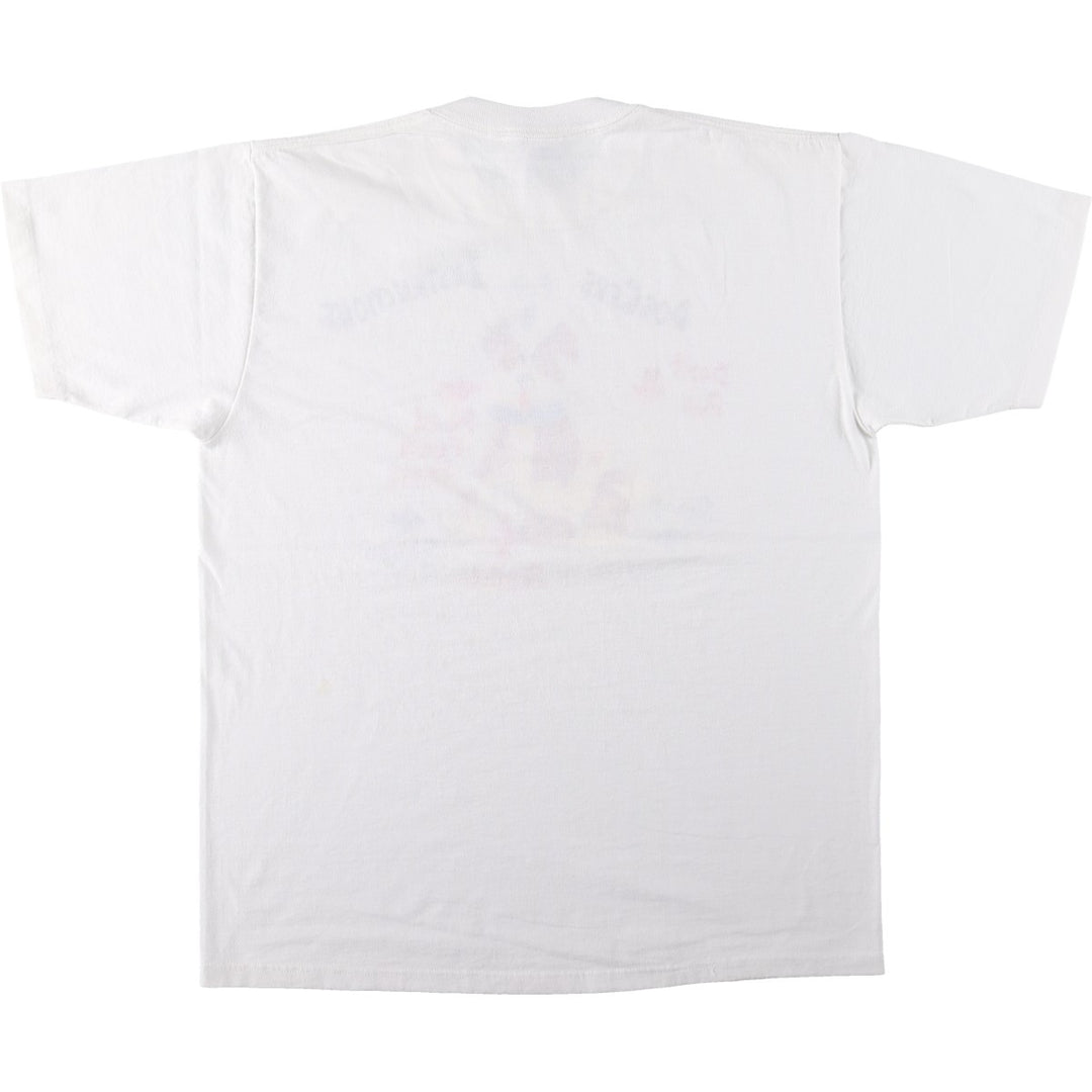 Vintage 80s-90'S Jerzees printed T-shirt, Made in USA, Men's Size L cotton white type Vintage Second Hand