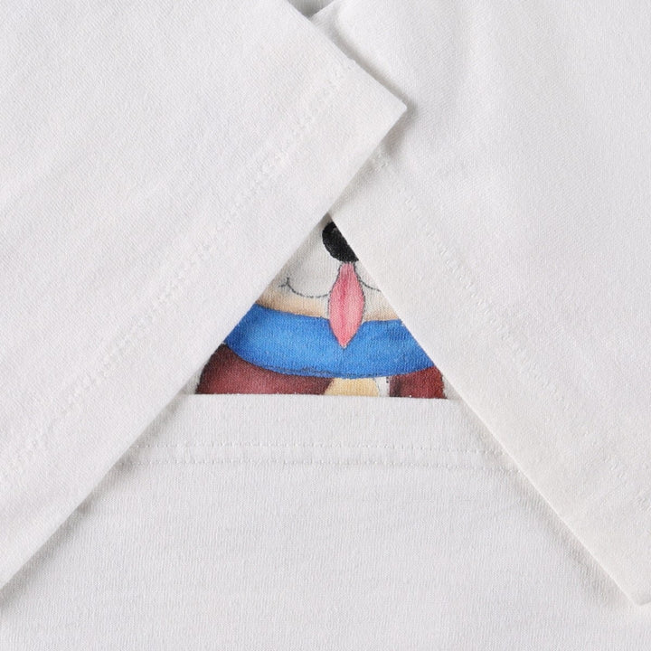 Vintage 80s-90'S Jerzees printed T-shirt, Made in USA, Men's Size L cotton white type Vintage Second Hand