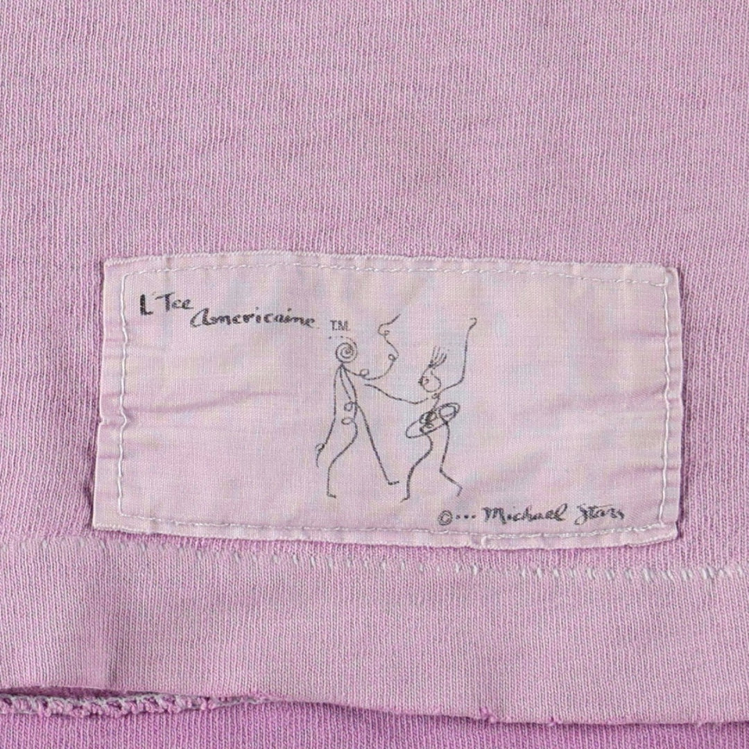 ~90'S Michael Stars Print T-Shirt, Made in USA, Men's Size L (Equivalent), Vintage cotton purple type Vintage Second Hand