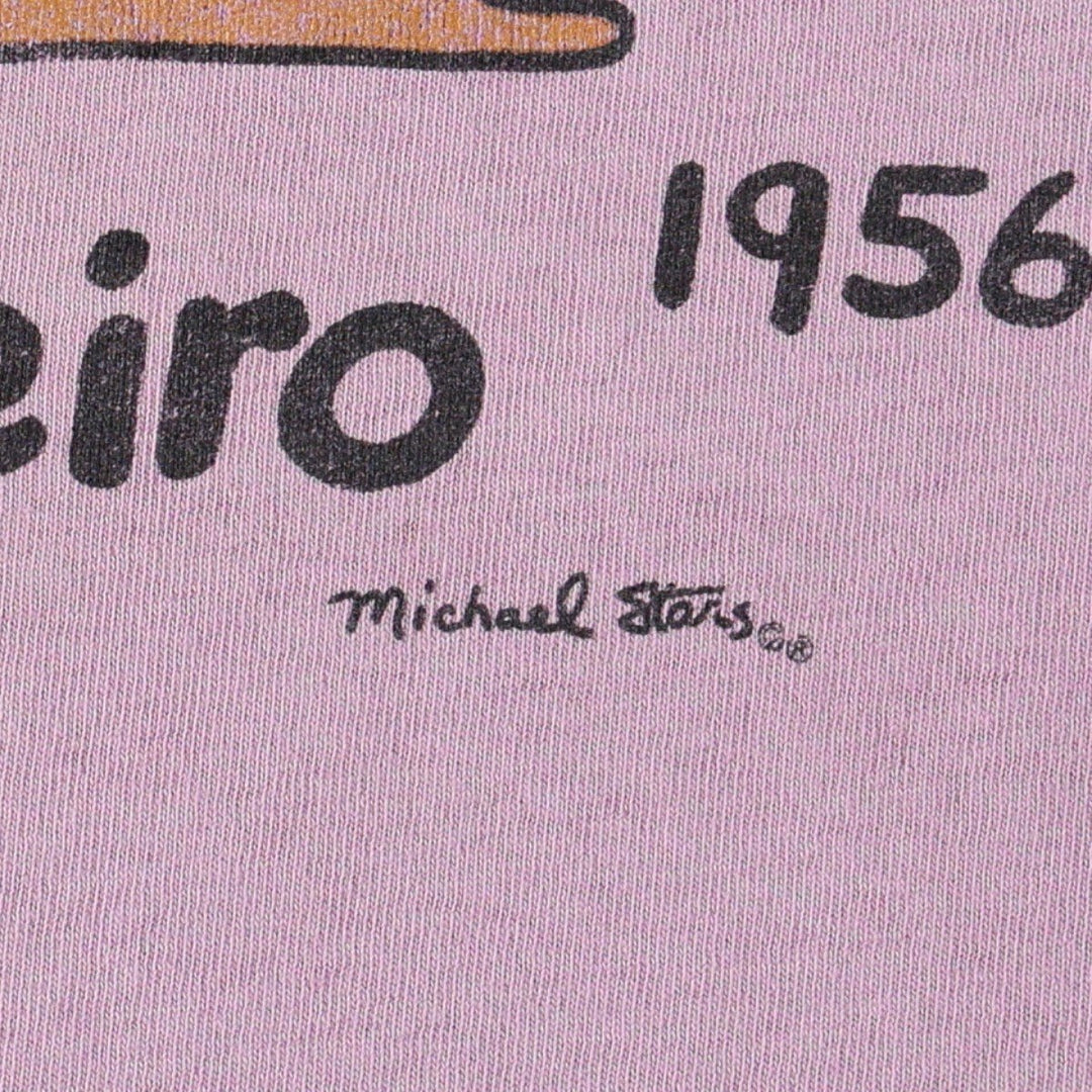 ~90'S Michael Stars Print T-Shirt, Made in USA, Men's Size L (Equivalent), Vintage cotton purple type Vintage Second Hand