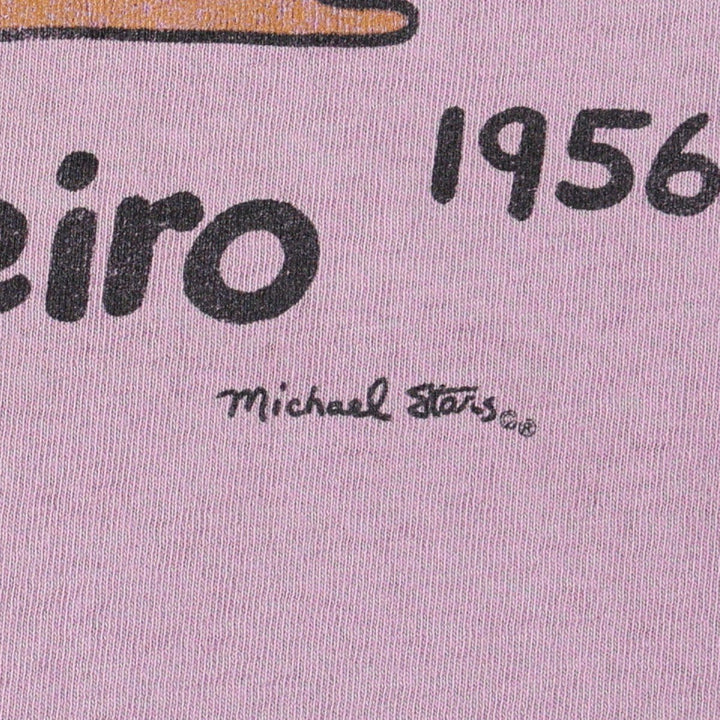 ~90'S Michael Stars Print T-Shirt, Made in USA, Men's Size L (Equivalent), Vintage cotton purple type Vintage Second Hand