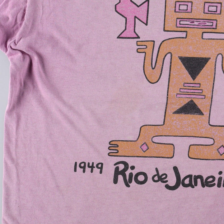 ~90'S Michael Stars Print T-Shirt, Made in USA, Men's Size L (Equivalent), Vintage cotton purple type Vintage Second Hand