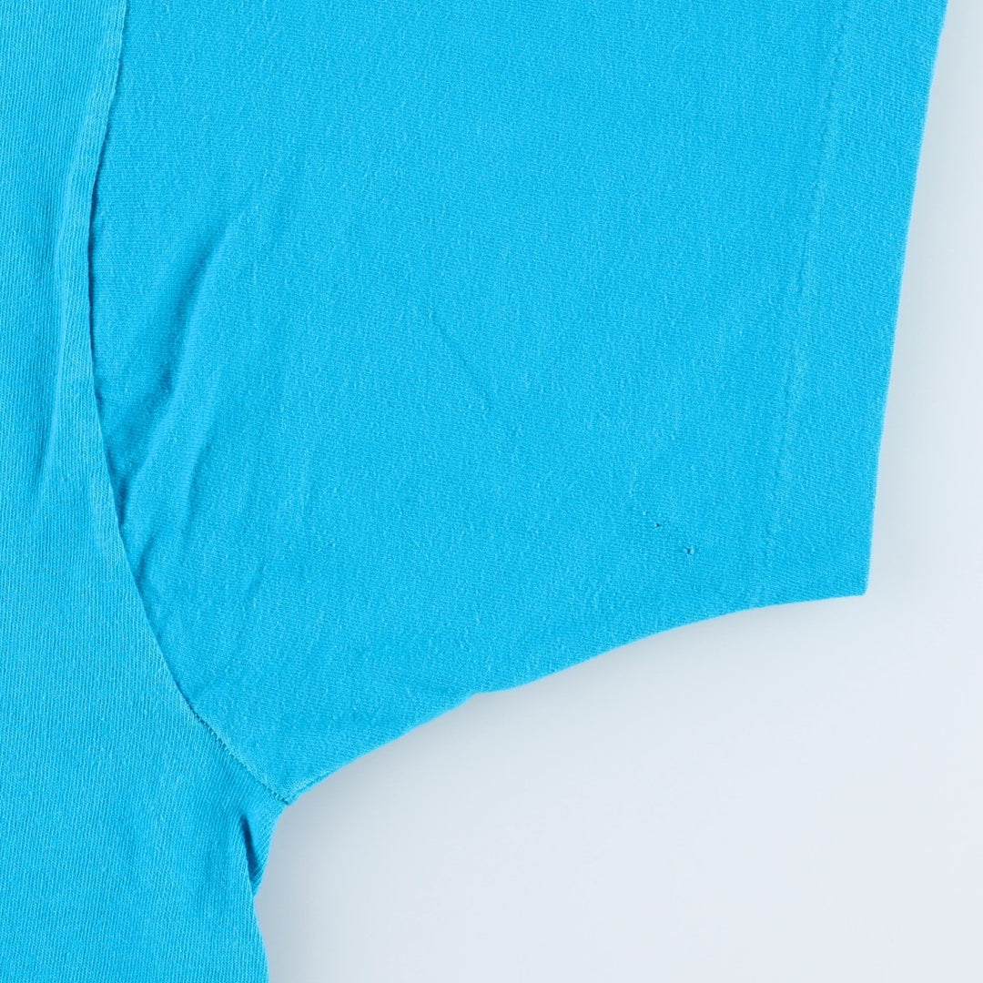 90'S Fruit of the Loom Old Around the Bible Print T-Shirt, Made in USA, Men's XL equivalent, Vintage cotton turquoise blue Vintage Second Hand