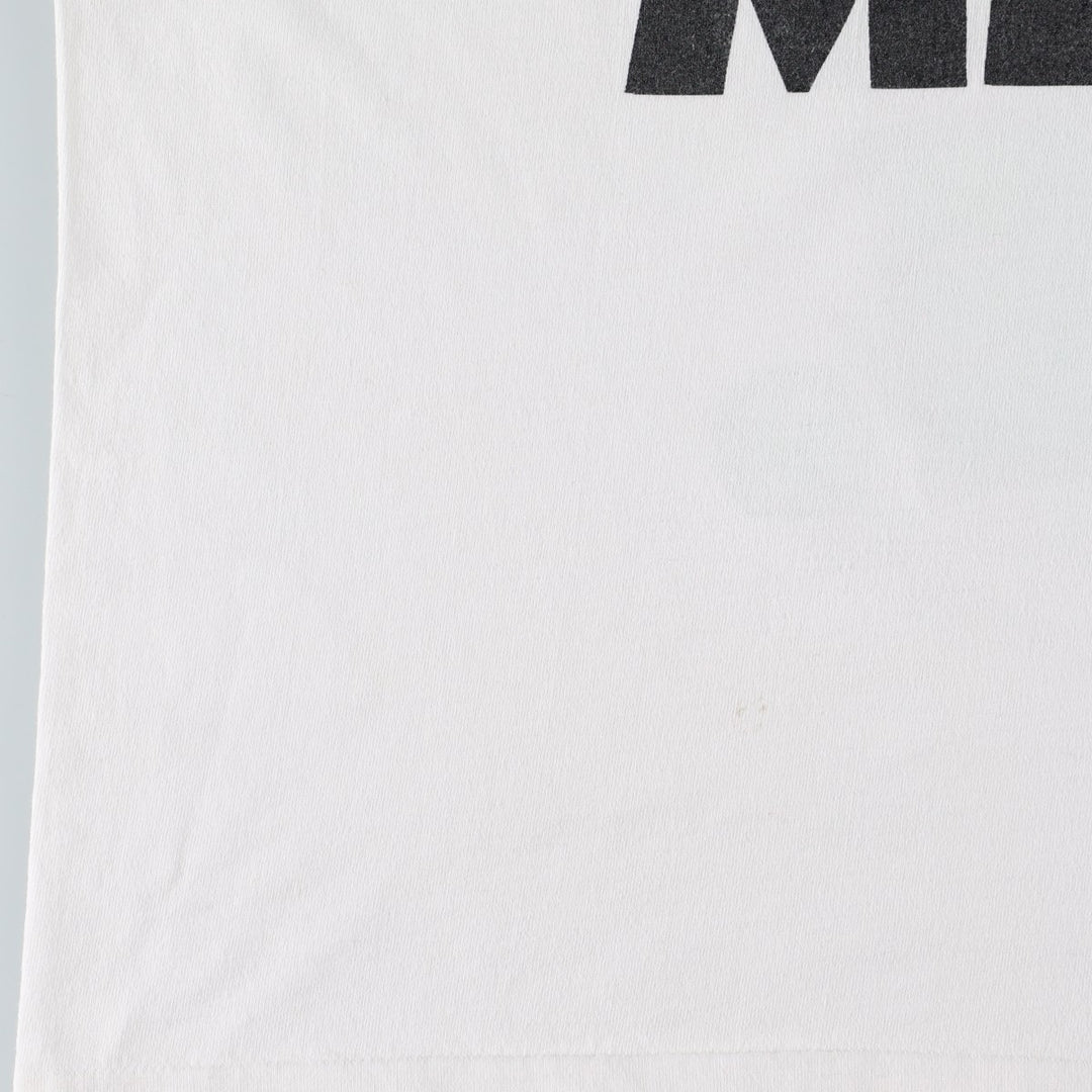 90'S Hanes HEAVYWEIGHT parody print T-shirt, men's size M equivalent, vintage. cotton white type Vintage Second Hand