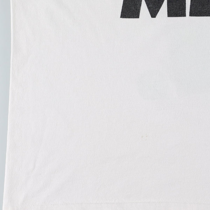 90'S Hanes HEAVYWEIGHT parody print T-shirt, men's size M equivalent, vintage. cotton white type Vintage Second Hand