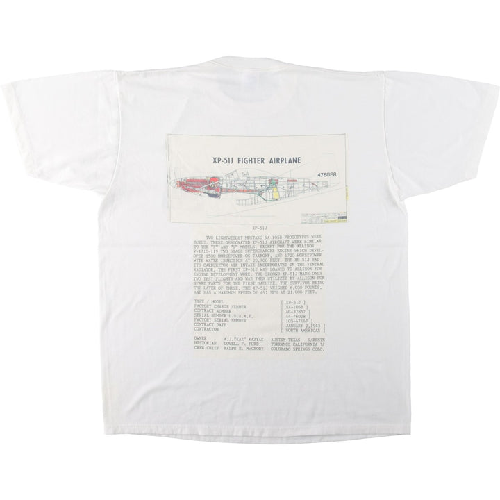 90'S Jerzees Printed T-shirt Made in USA Men's XL Vintage cotton white type Vintage Second Hand