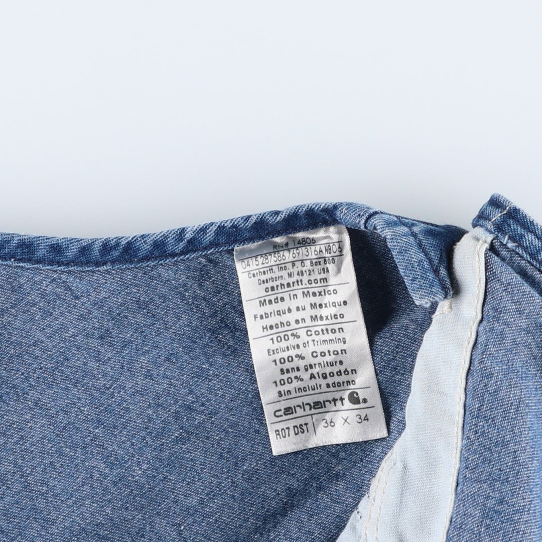 Carhartt denim overalls for men, equivalent to w37 cotton blue type Vintage Second Hand