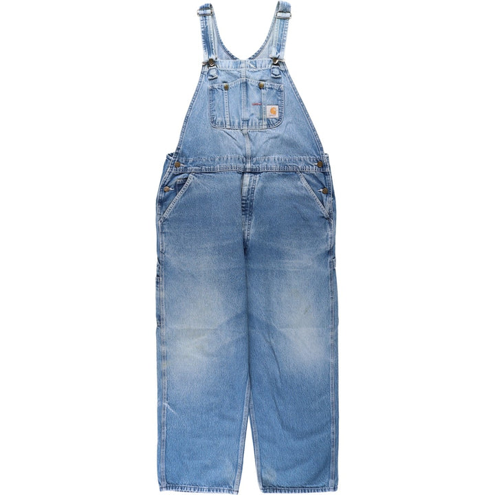 Big size Carhartt denim overalls for men, equivalent to W40. cotton blue type Vintage Second Hand