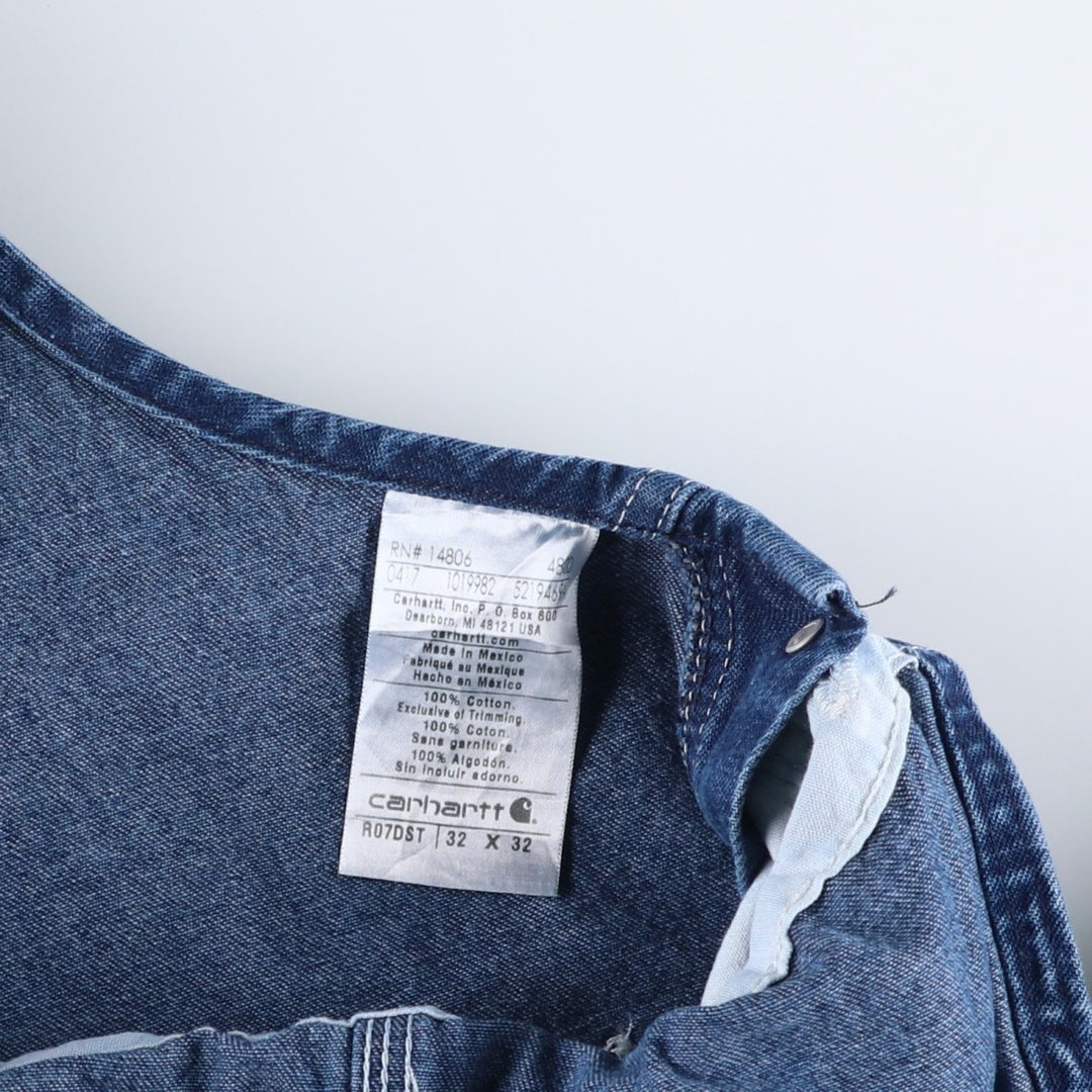 Carhartt denim overalls for men, equivalent to W33 cotton blue type Vintage Second Hand