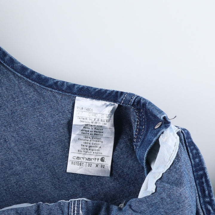 Carhartt denim overalls for men, equivalent to W33 cotton blue type Vintage Second Hand