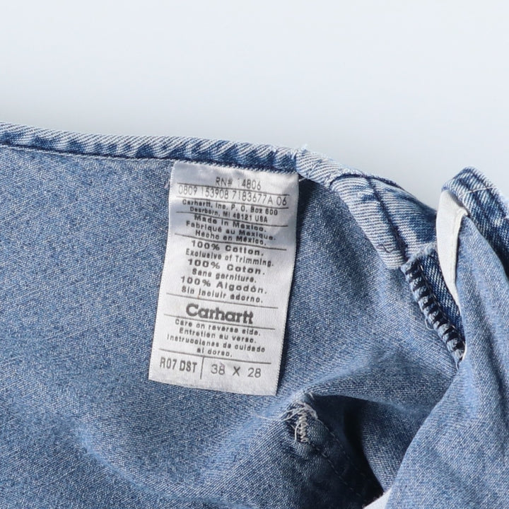 2000'S Carhartt denim overalls, men's size W39 (approx.) cotton blue type Vintage Second Hand