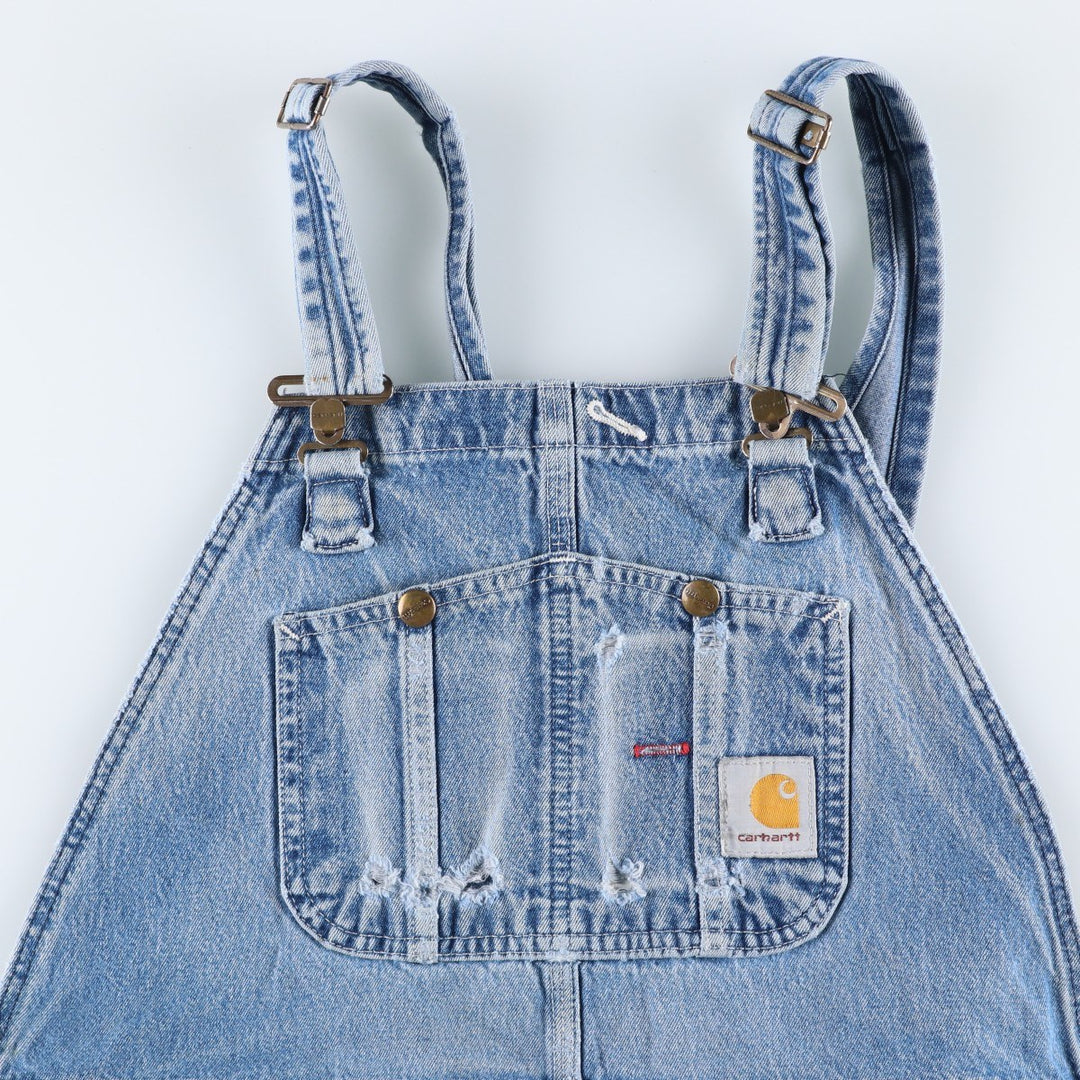 2000'S Carhartt denim overalls, men's size W39 (approx.) cotton blue type Vintage Second Hand