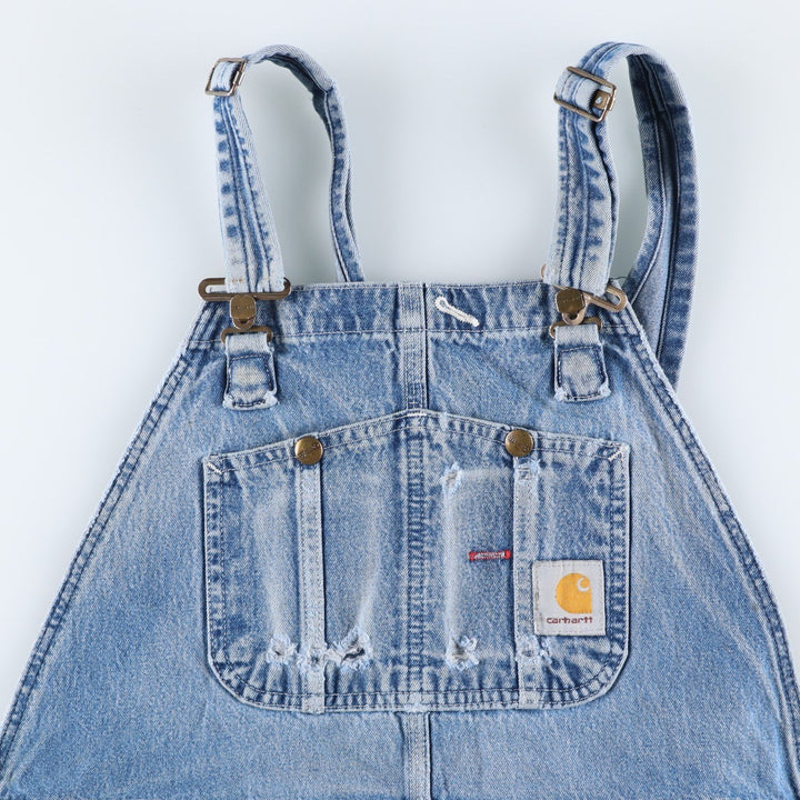 2000'S Carhartt denim overalls, men's size W39 (approx.) cotton blue type Vintage Second Hand